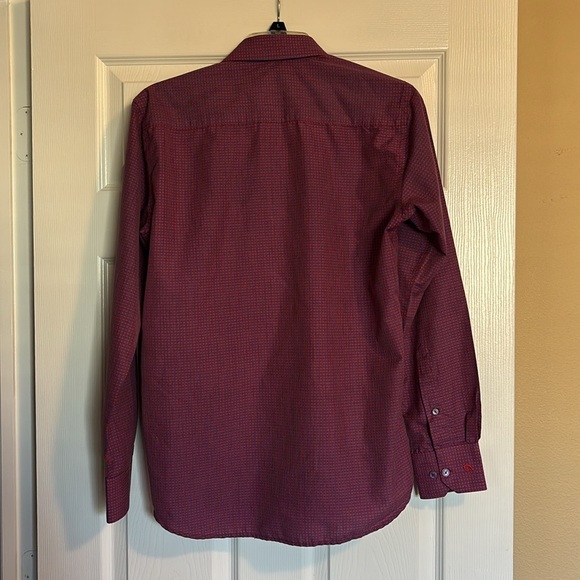 Oxemberg men’s red long sleeve button down shirt size 38 - Picture 6 of 7